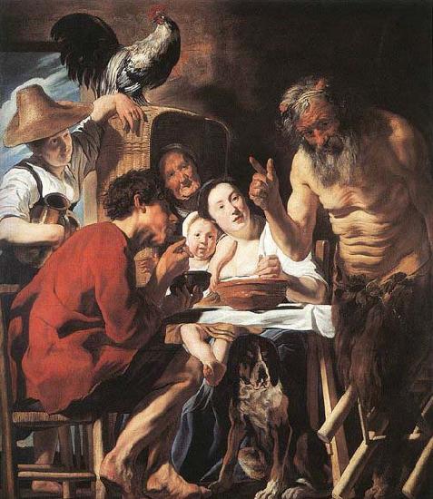 Jacob Jordaens Satyr and Peasant oil painting image
